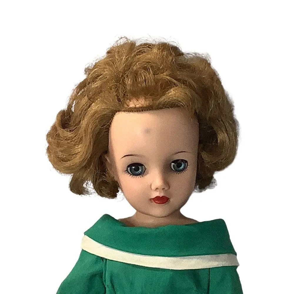 Vtg Deluxe  Reading Candy Fashion Doll VT-18 Green Dress Messy Hair 1958‎